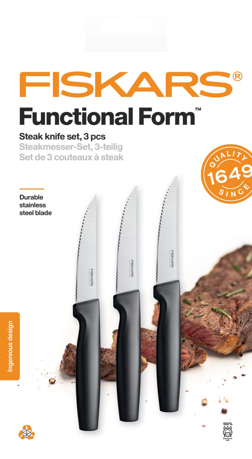 Fiskars Zestaw noży do steków, 3-częściowy, Functional Form